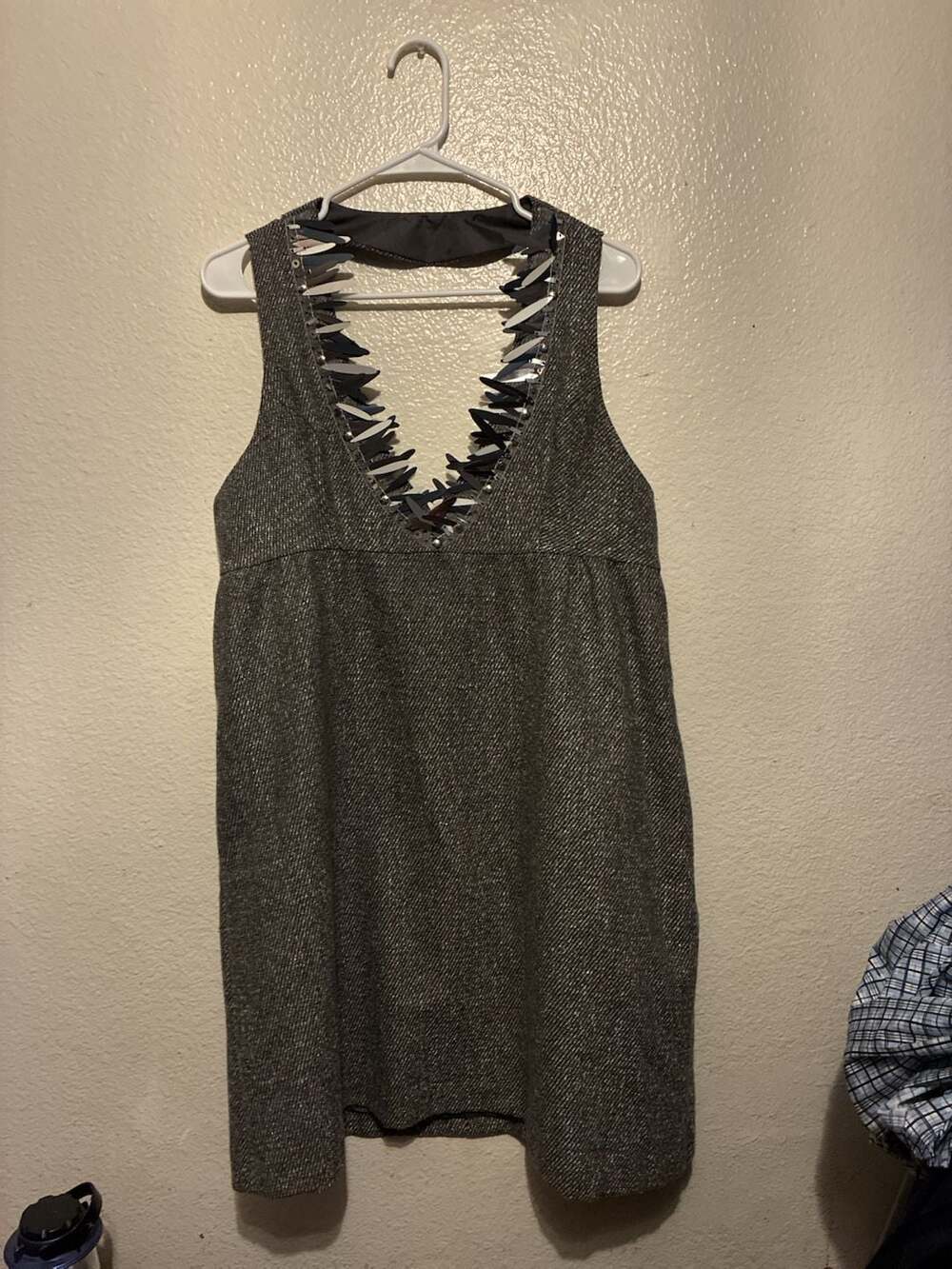 Anna Sui for Target 20th Anniversary Collection Grey Metallic Embellished V-Neck
